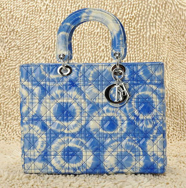 replica jumbo lady dior multicolor patent leather 6323 blue